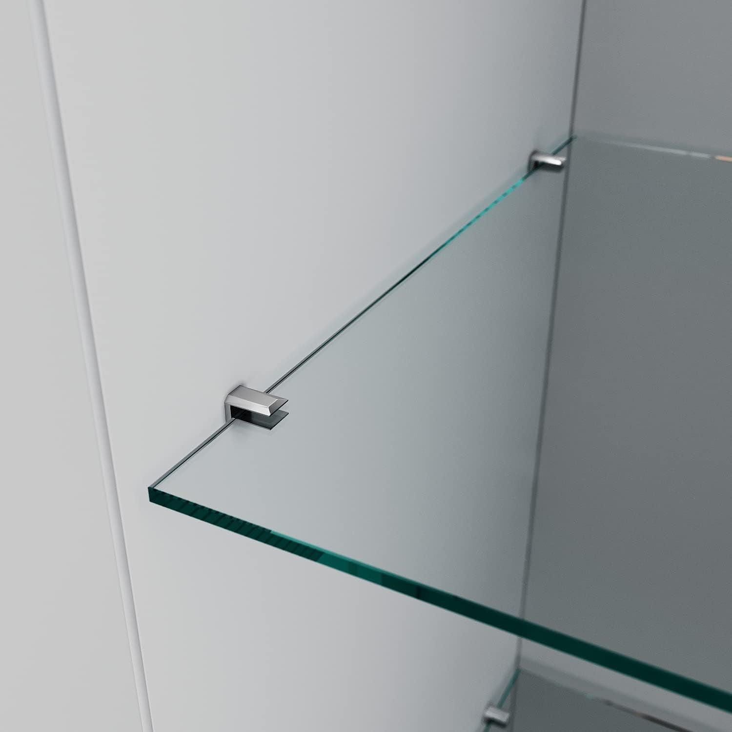 Tall LED Display Cabinet with Glass Shelves, High Gloss Storage Unit White