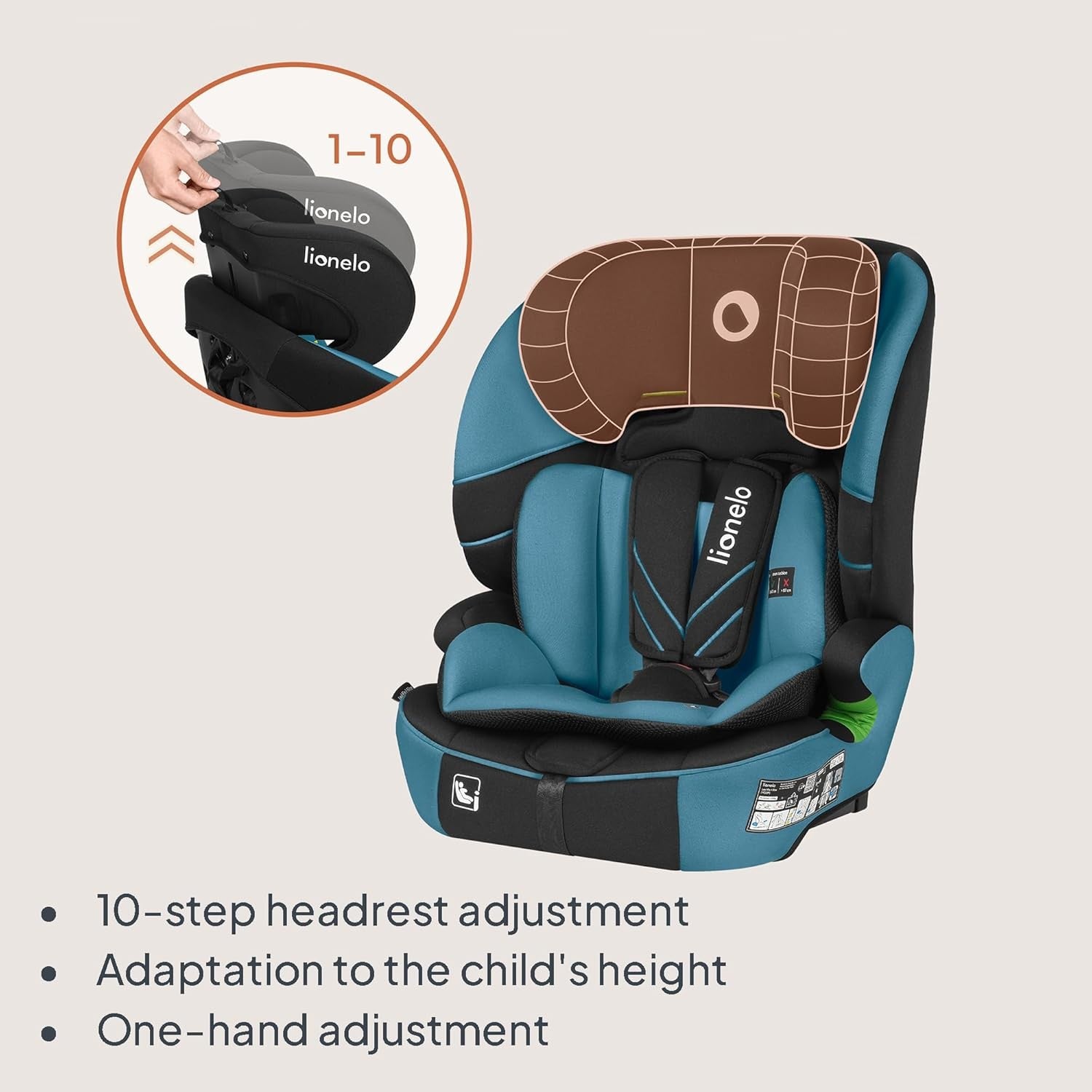 ISOFIX Child Car Seat 12 Months–12 Years Side Impact Adjustable Headrest