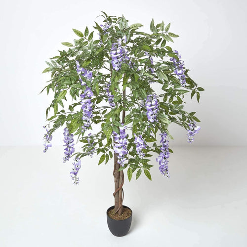 5ft Artificial Wisteria Tree in Weighted Pot Lilac Faux Hanging Flower Decor