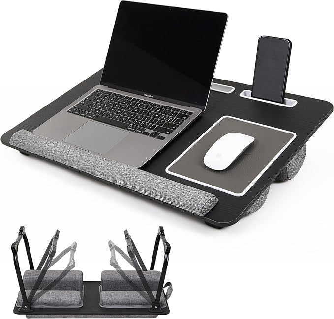 Laptop Tray Lap Desk Foldable Legs Cushion Bed Desk 40x60cm Mouse Pad