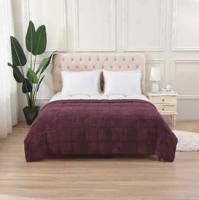 Reversible Weighted Blanket Soft Fleece Cooling Microfibre Stress Ease