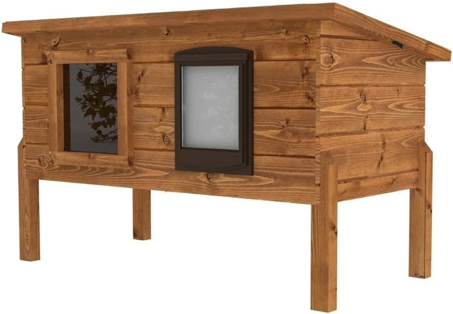 XL Self-Heating Outdoor Cat Kennel | Fir Wood, Ventilated, Ready to Use