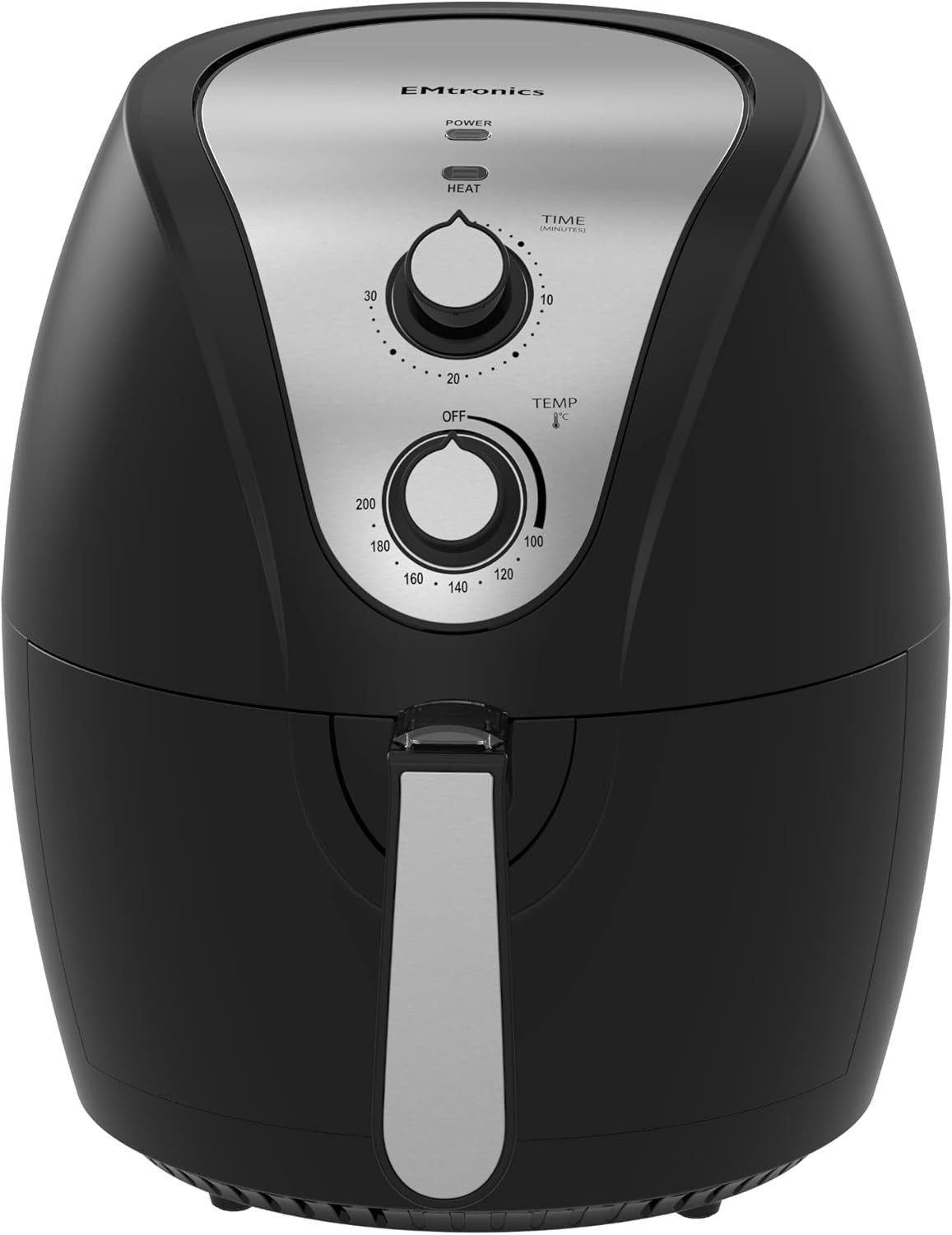 4.5L Family Air Fryer 1400W Oil Free Low Fat Cooker 30min Timer Black