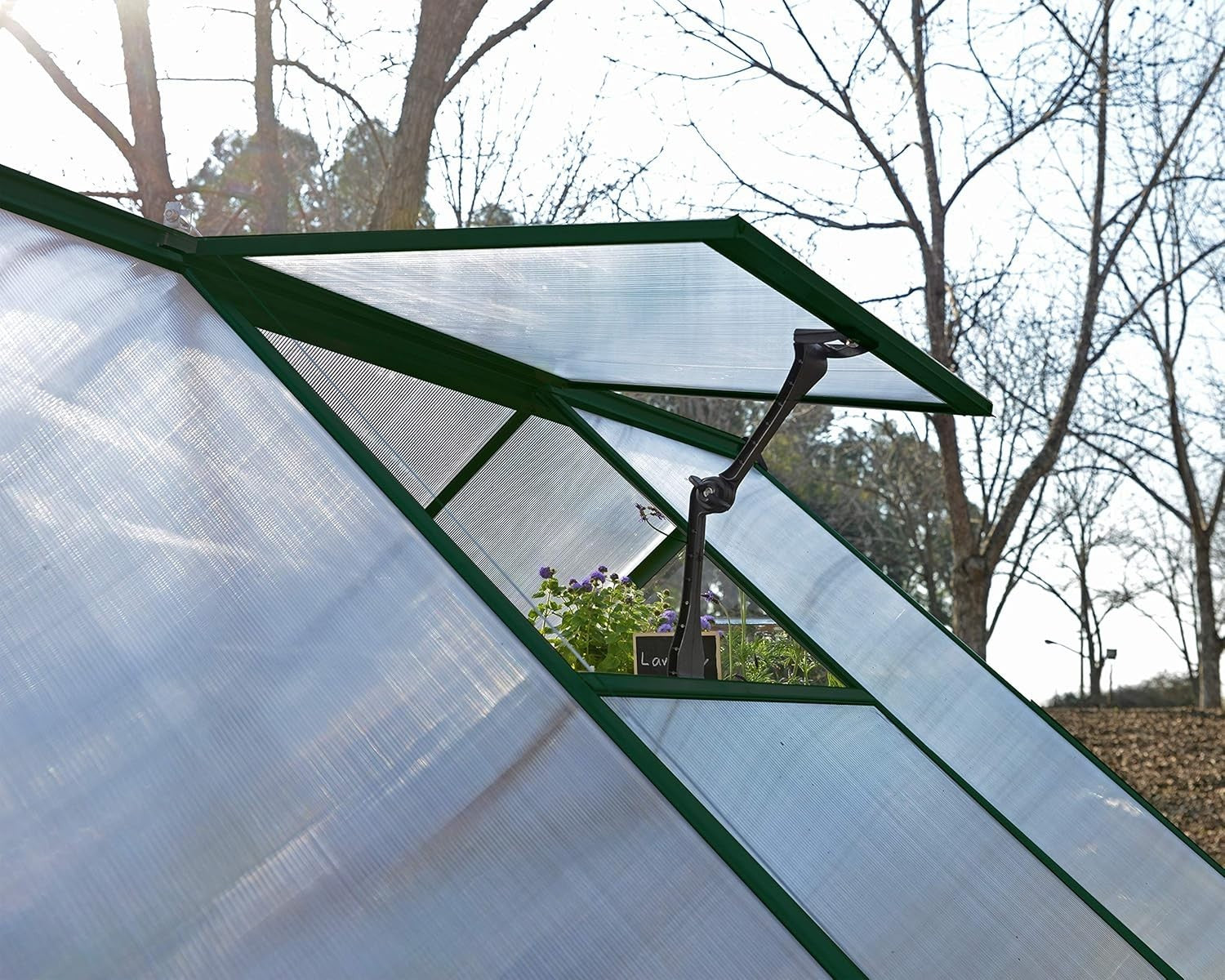 Deluxe 6x10ft Aluminium Greenhouse with UV Polycarbonate Panels & Roof Vent