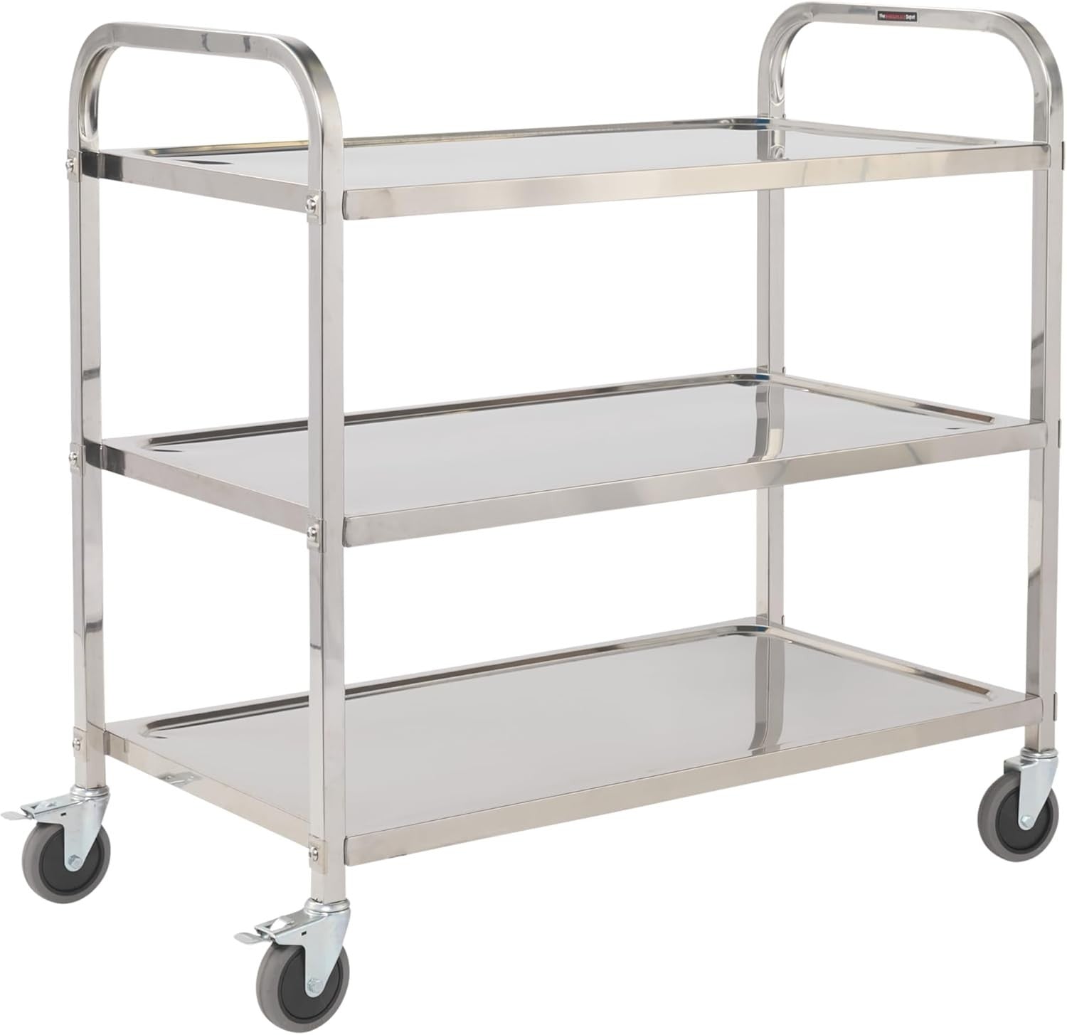 3 Tier Stainless Steel Catering Trolley w/ Locking Castors
