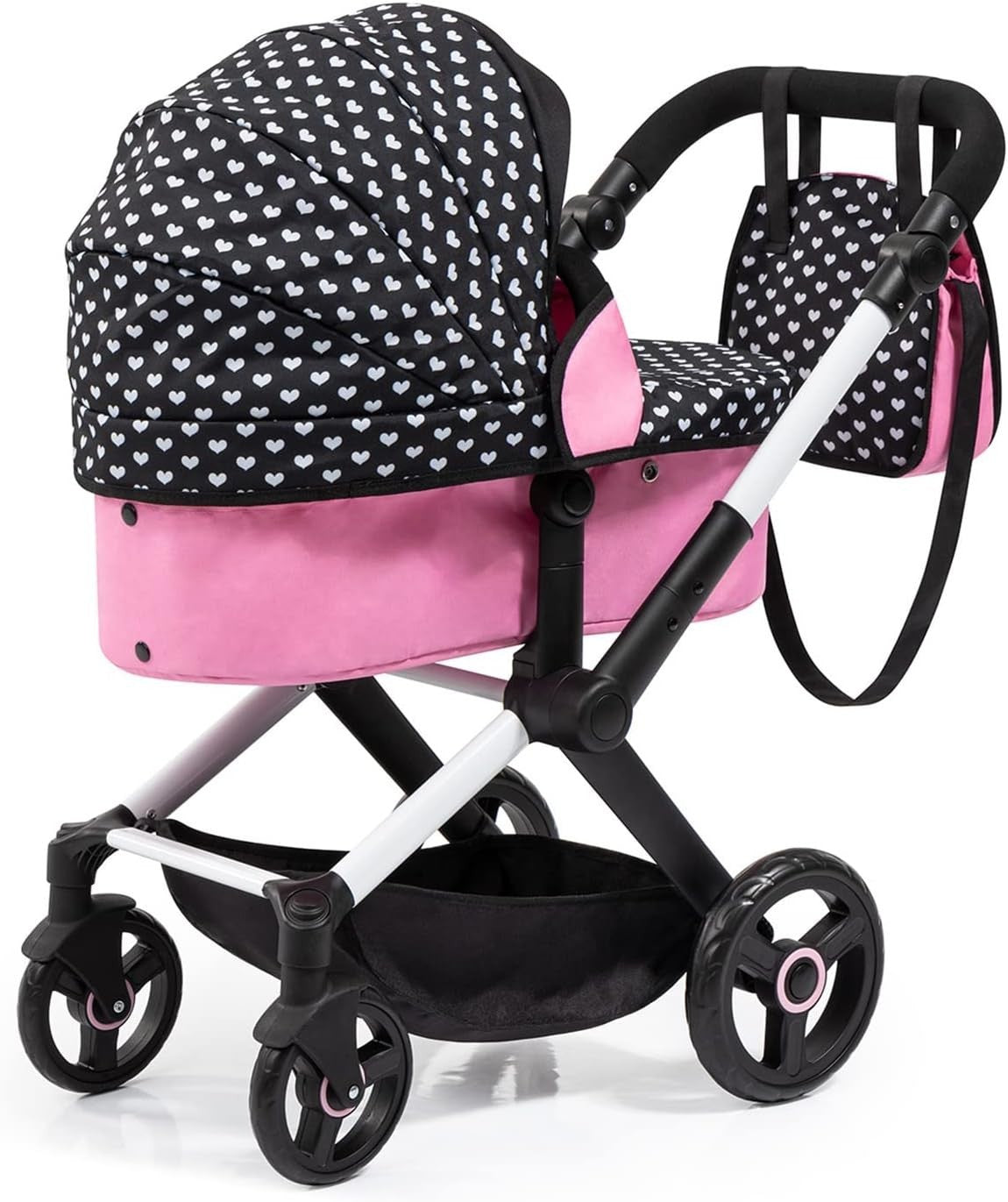 3in1 Dolls Pram Pushchair Carrycot Set Adjustable Handle Tall Toy Buggy