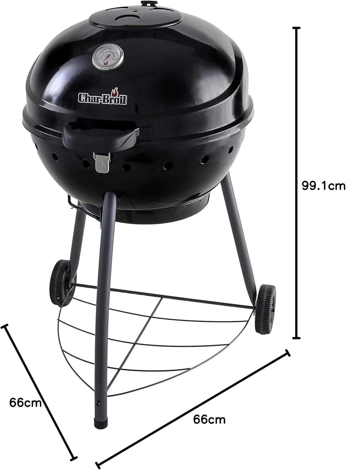 Adjustable Charcoal Kettle BBQ Grill with Thermometer & Wheels Outdoor Garden