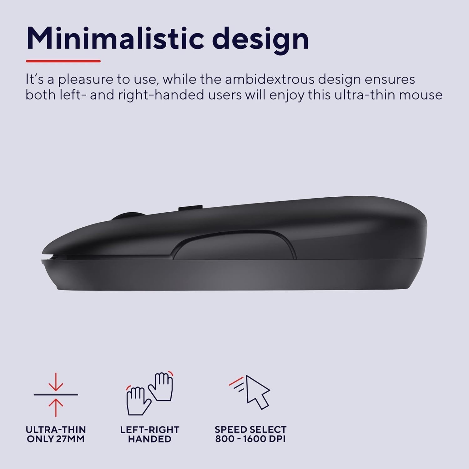 Rechargeable Wireless Mouse Bluetooth 2.4GHz Silent Slim