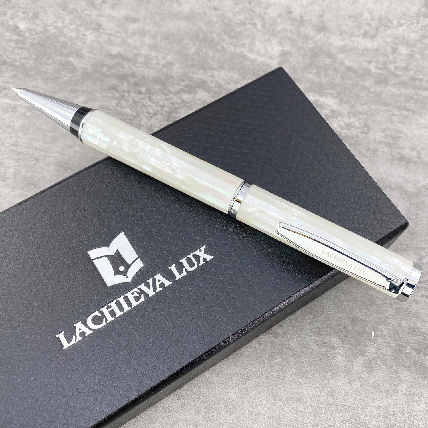 Luxury White Mother of Pearl Ballpoint Pen Gift Set
