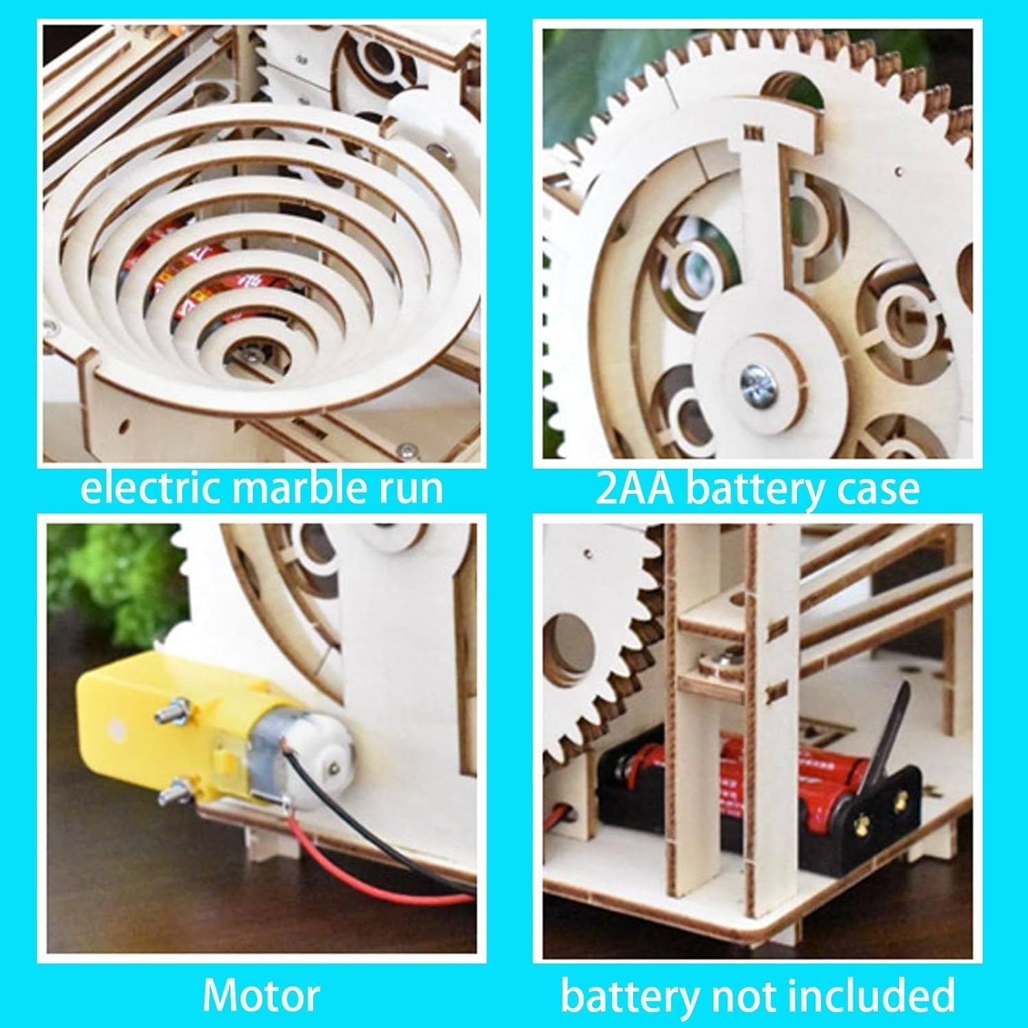 Wooden Marble Run Puzzle Kit for Adults – STEM Spiral Track DIY Toy