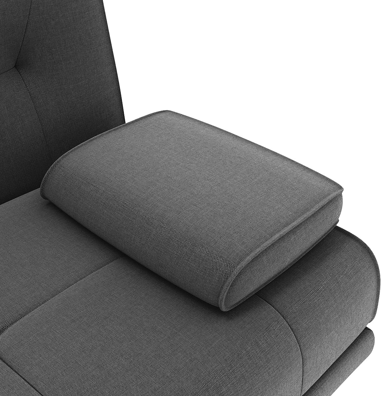 Modern Grey Fabric Recliner Sofa Bed 2-Seater Cup Holder Sleeper Couch