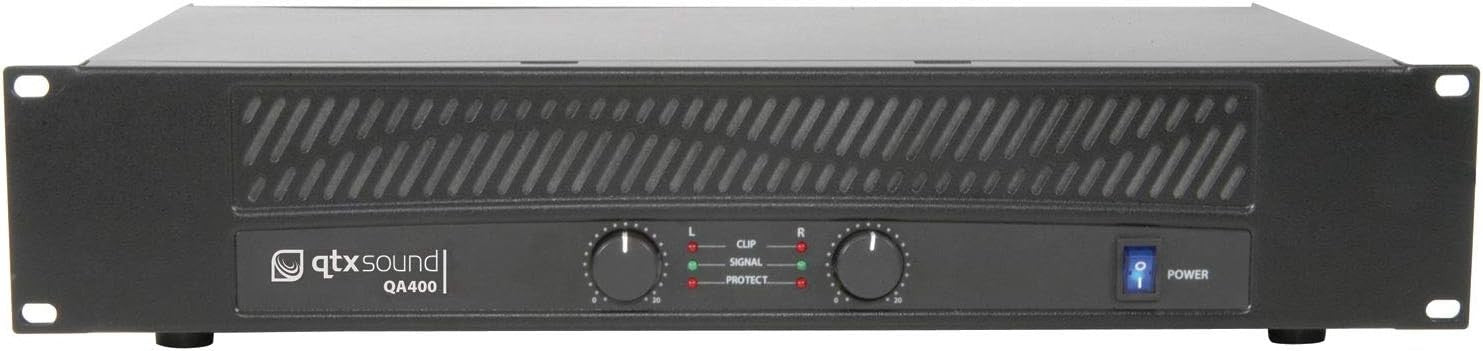 QA400 400W Stereo Power Amplifier 2U Rack Mount Balanced Inputs