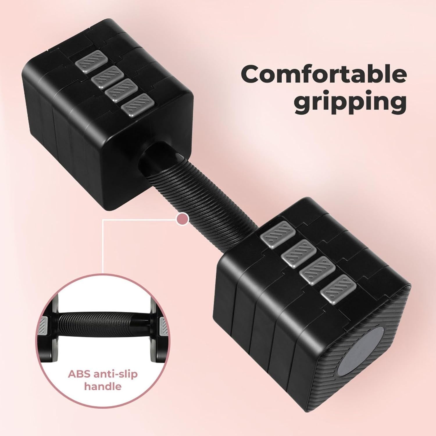 Adjustable Dumbbells Set 2.8–10kg Quick Change Non Slip Home Weights