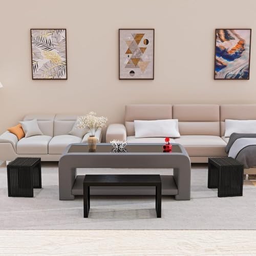 Black Bamboo Bench Modern Indoor Storage Seat for Entryway Bedroom Kitchen