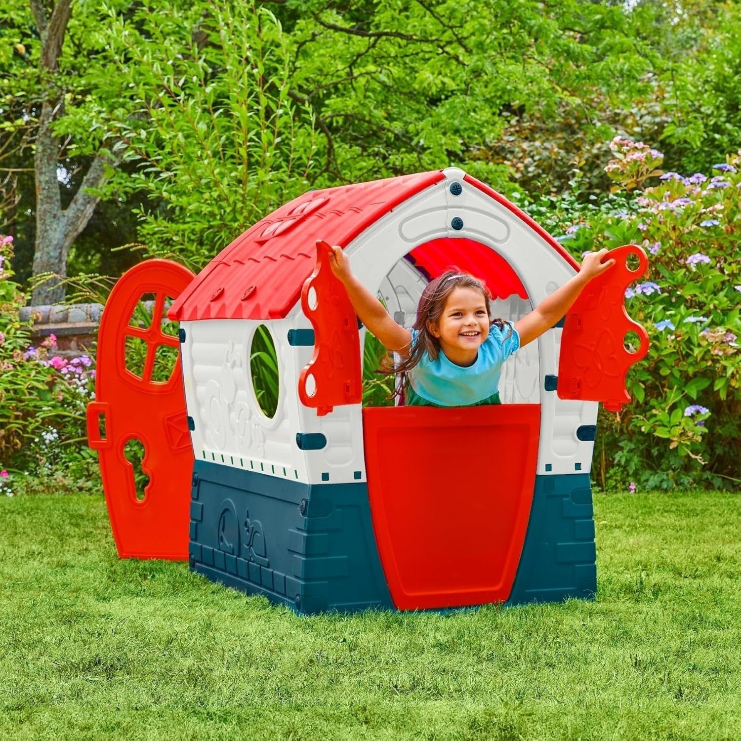 Kids Plastic Playhouse Indoor Outdoor Garden House UV Resistant Age 2+