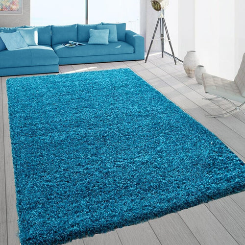 Extra Large Shaggy Rug 160x230cm 5cm Thick Soft High Pile Teal Carpet