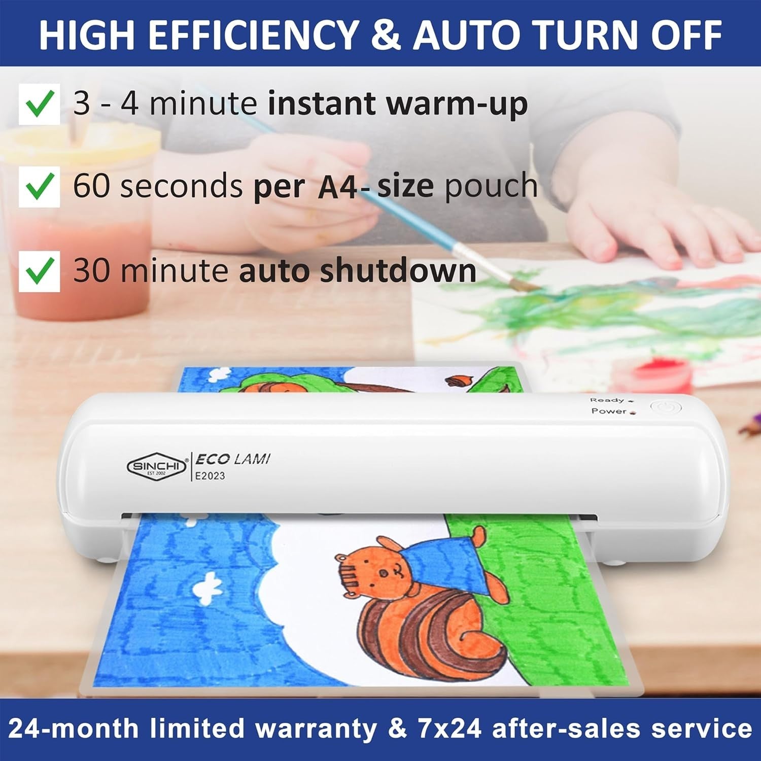 A4 Laminator Machine 75–125 Mic Thermal Fast Seal Jam Release Auto Shut Off