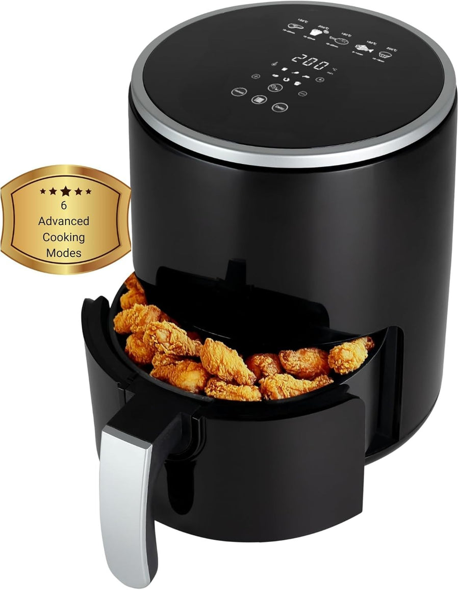 3.2L Compact Air Fryer Touchscreen Non-Stick Basket 6 Presets Energy Efficient