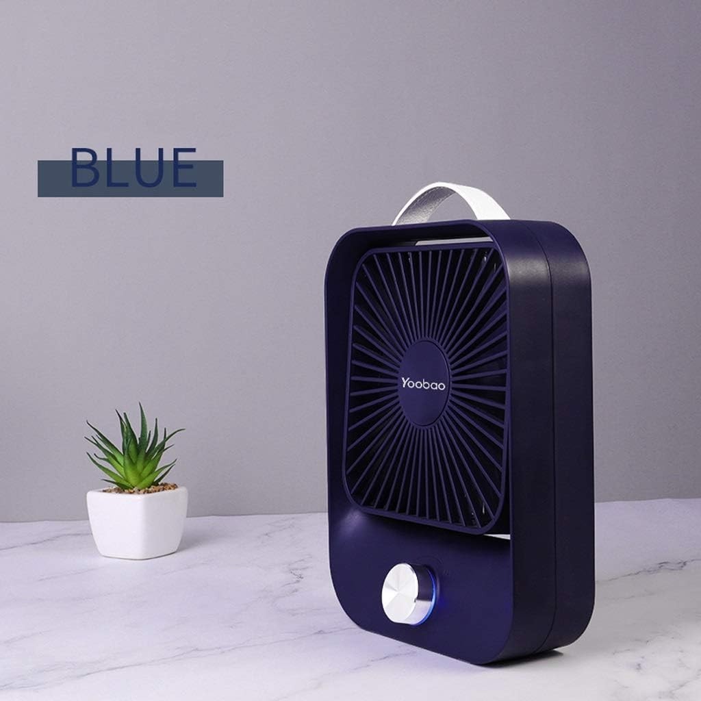 USB Handheld Desk Fan 60° Rotating Silent Mini Portable Fan Rechargeable Blue