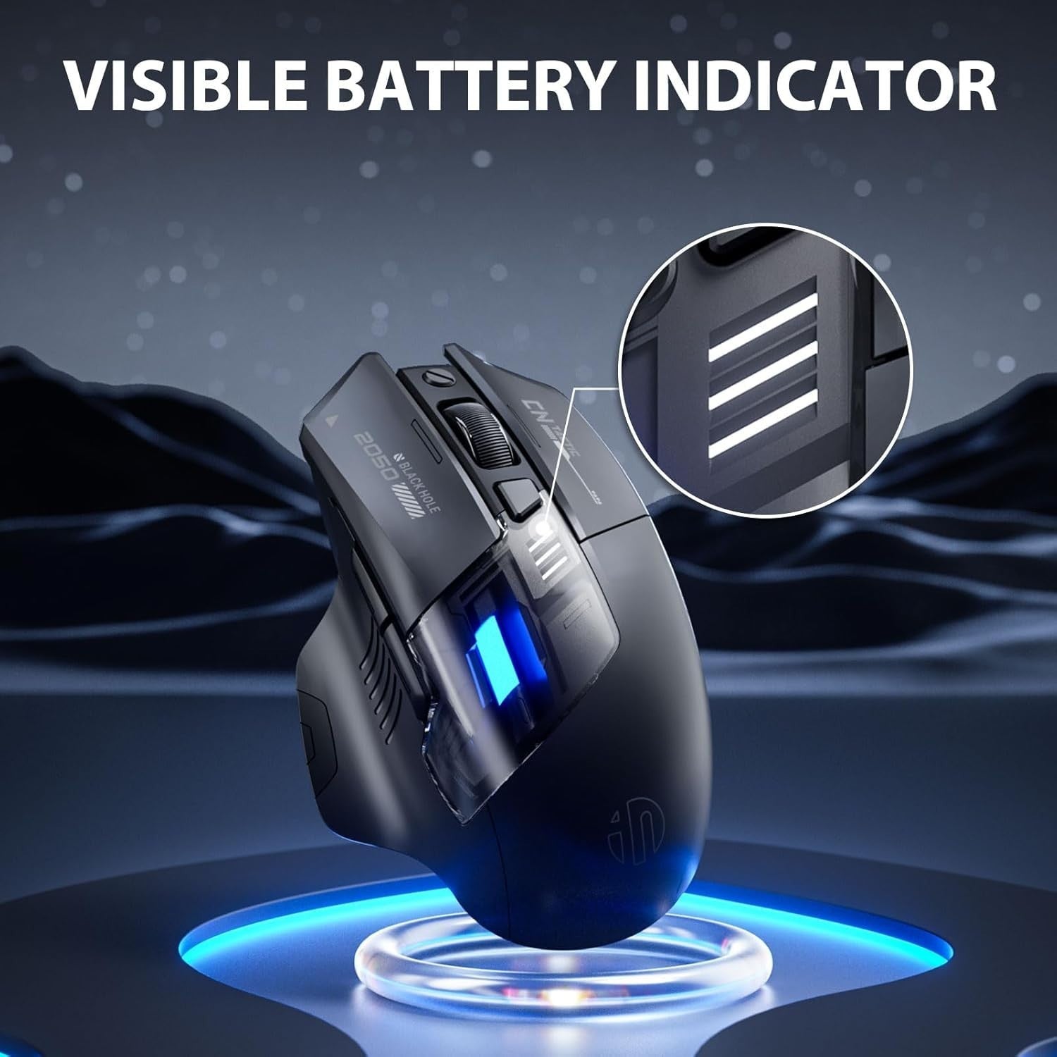 Bluetooth Rechargeable Wireless Mouse RGB 2400DPI Dual Mode Laptop PC