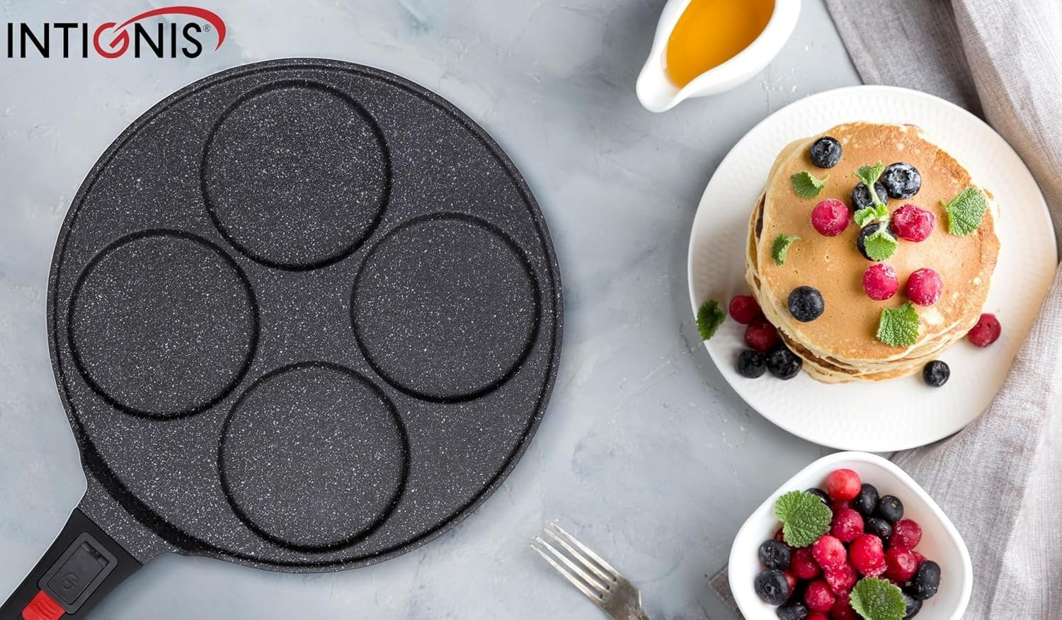 Non-Stick Mini Pancake Pan 26cm 4 & 7 Moulds | Uthappam | Crepe | Induction