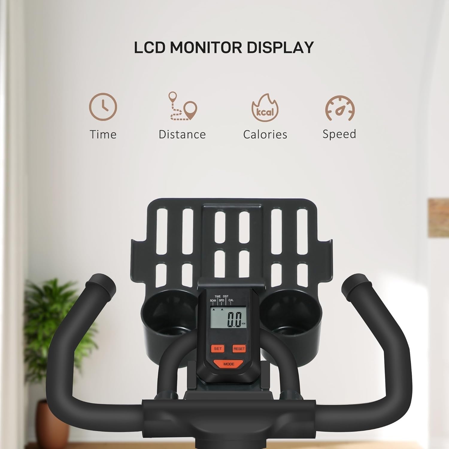 Upright Exercise Bike 8kg Flywheel Adjustable Resistance LCD Home Cycling