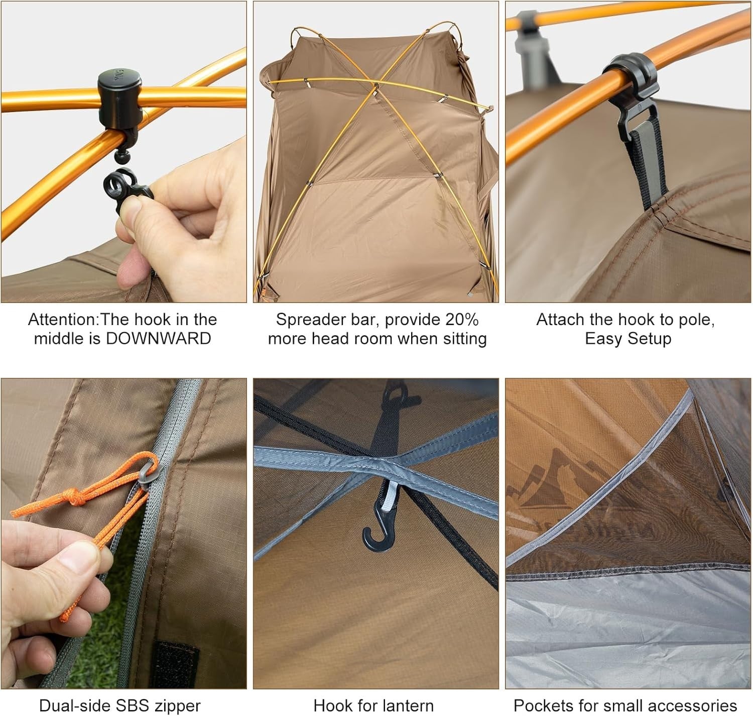 Waterproof 2-Person Backpacking Tent Lightweight Double Layer Easy Setup