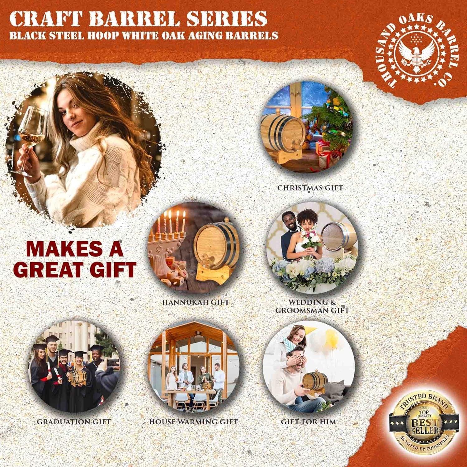 20L Oak Aging Barrel with Stand & Spigot | Large Whiskey Rum Wine Maker
