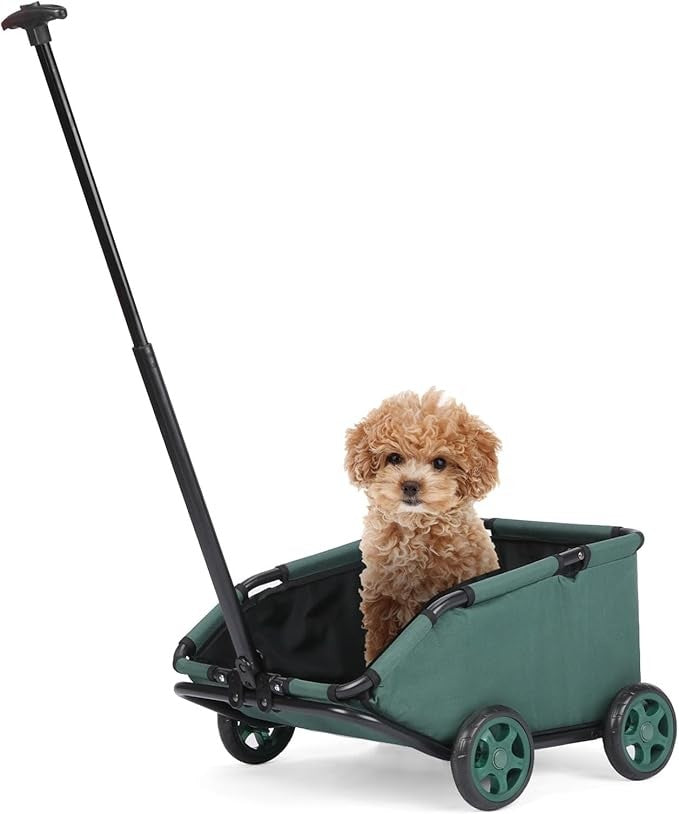 Pull Handle Pet Wagon for Small Dogs Foldable Travel Cart with Wheels
