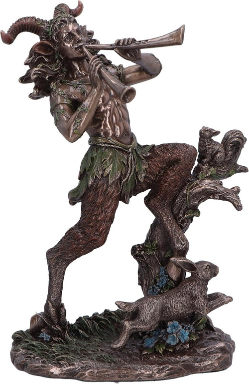 Bronze Satyr Nature Spirit Figurine • Mythology Resin Statue • Hand-Painted