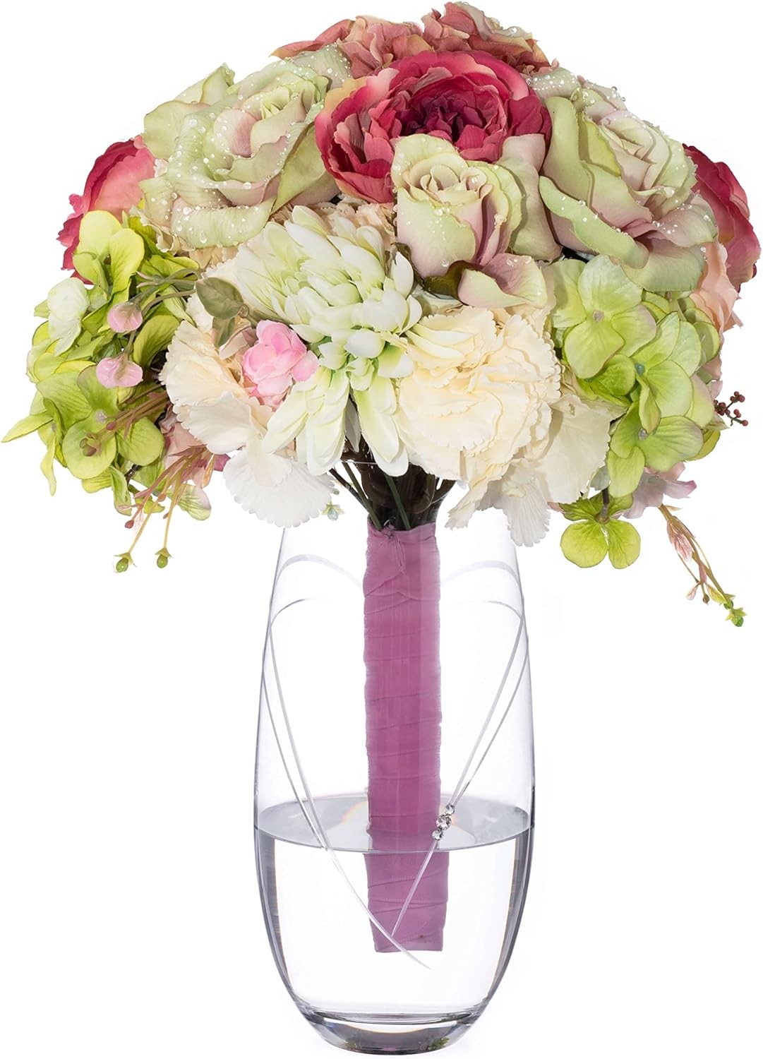 Crystal Heart Vase 25cm Luxury Cut Glass Flower Vase Wedding Gift Decor