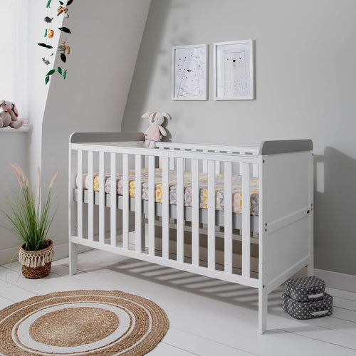 3in1 Mini Cot Bed Drawer Toddler Sofa Adjustable Height Wooden Frame White/Grey