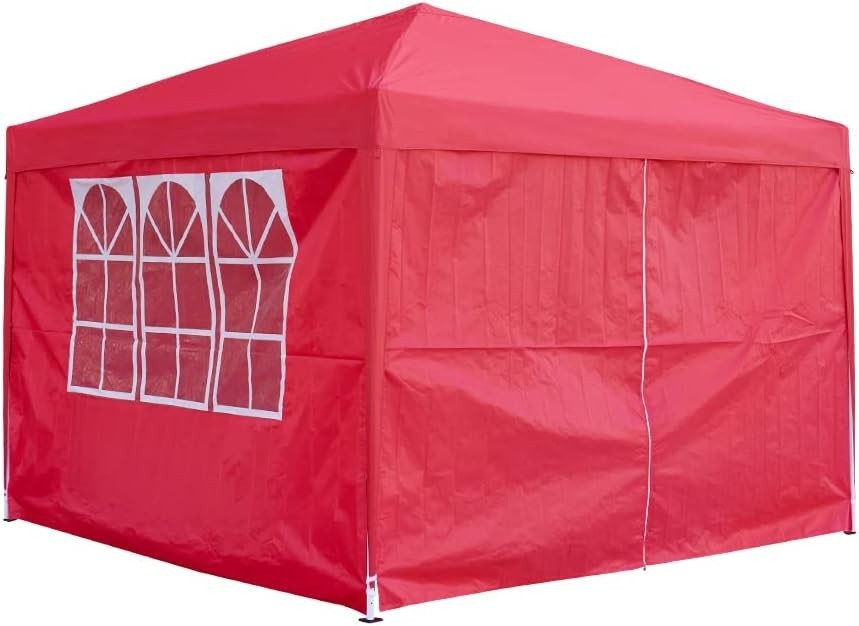 3x3M Red Pop Up Gazebo Waterproof Garden Party Tent Marquee with Carry Bag