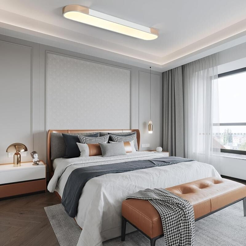 100CM Dimmable LED Ceiling Light Gold Remote Flush Mount Lamp 2880LM