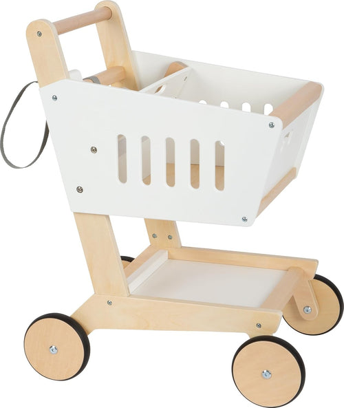 Wooden Shopping Trolley Toy Kids Play Supermarket Cart Role Play 3+ Years
