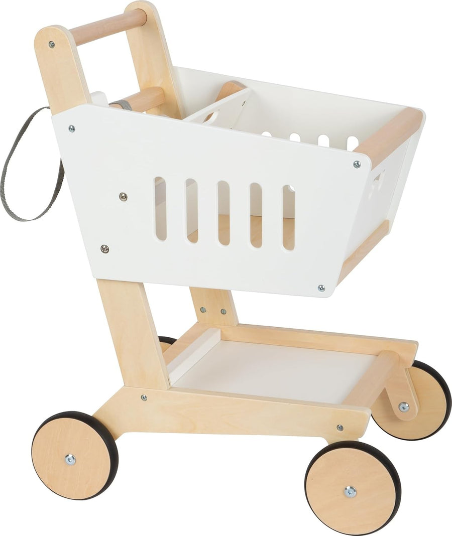 Wooden Shopping Trolley Toy Kids Play Supermarket Cart Role Play 3+ Years