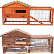 5ft Rabbit Hutch with Run Outdoor Wooden Weatherproof Cover