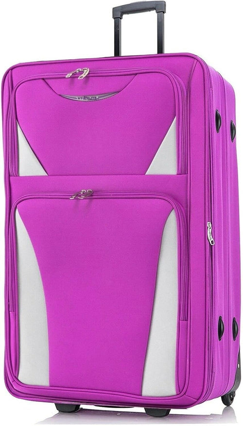 28 Inch Large Soft Suitcase Lightweight 2 Wheel Travel Trolley