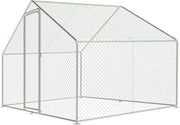 Large Walk In Chicken Run 2x3x1.98m Galvanised Coop Roof Door