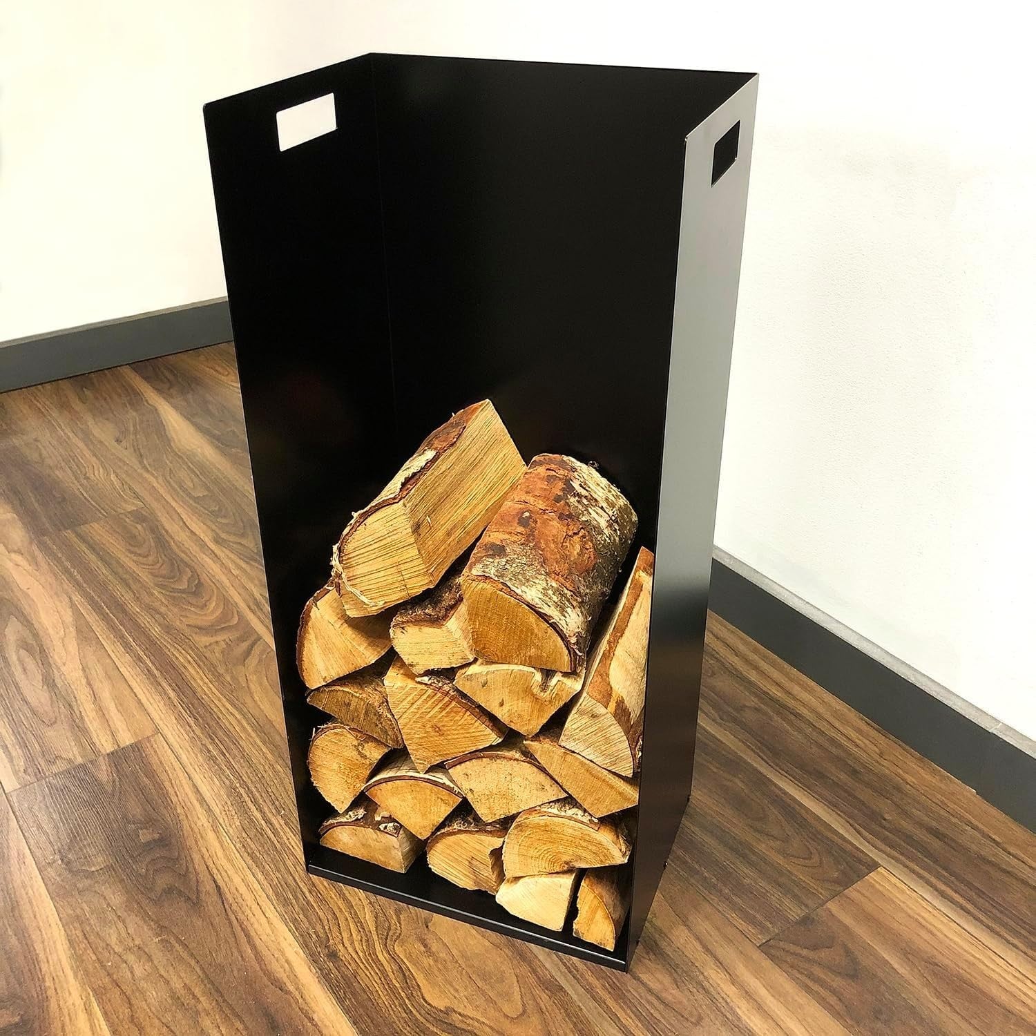 Extra Wide Indoor Firewood Log Holder - Heavy Duty Steel, Tall & Durable