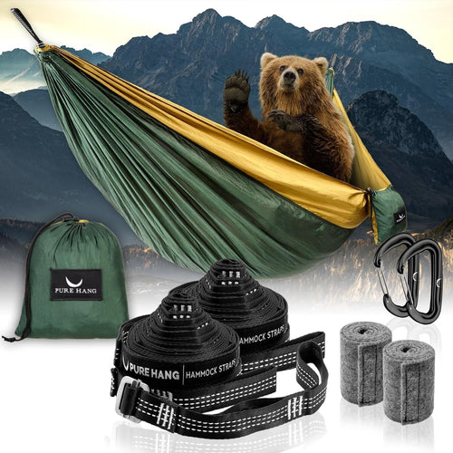 Luxury Outdoor Green Hammock with Stand & Canopy, Padded Lounger 243x103x135cm