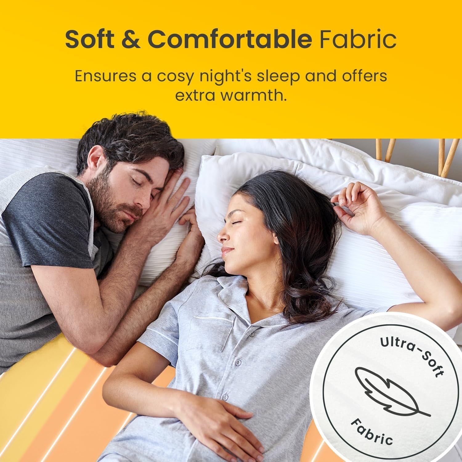 Double Electric Heated Underblanket Dual Control Soft Fleece Washable
