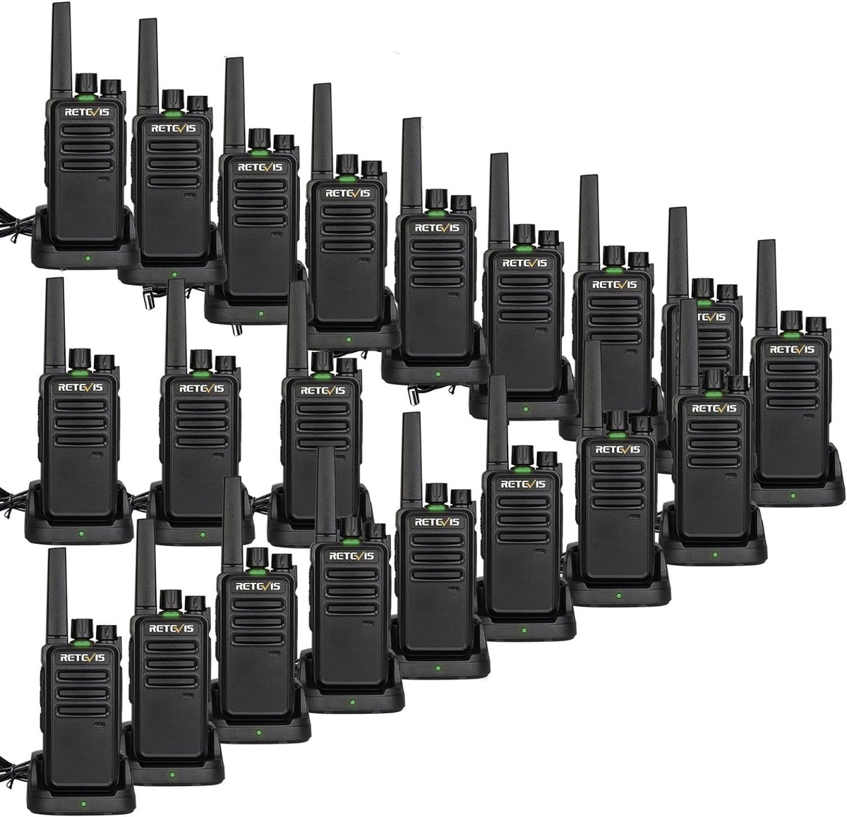 PMR446 Walkie Talkies 20 Pack Rechargeable VOX 16CH Long Range Radio