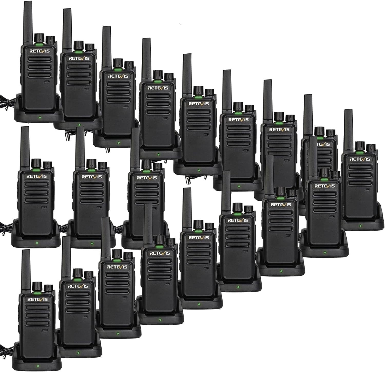 PMR446 Walkie Talkies 20 Pack Rechargeable VOX 16CH Long Range Radio