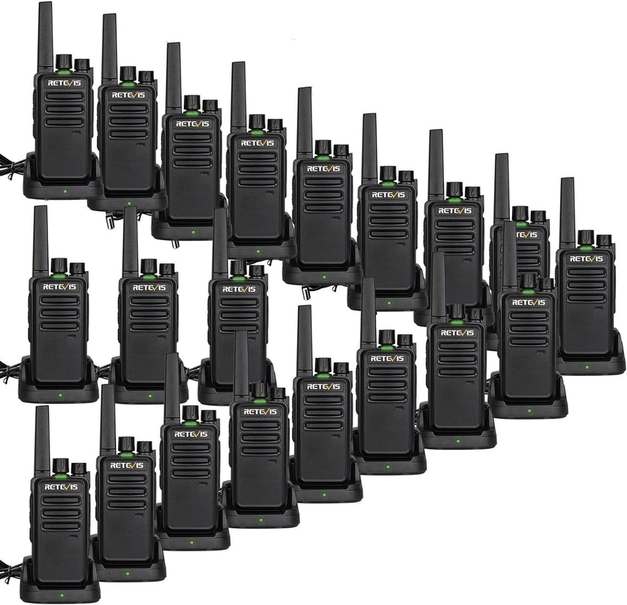 PMR446 Walkie Talkies 20 Pack Rechargeable VOX 16CH Long Range Radio