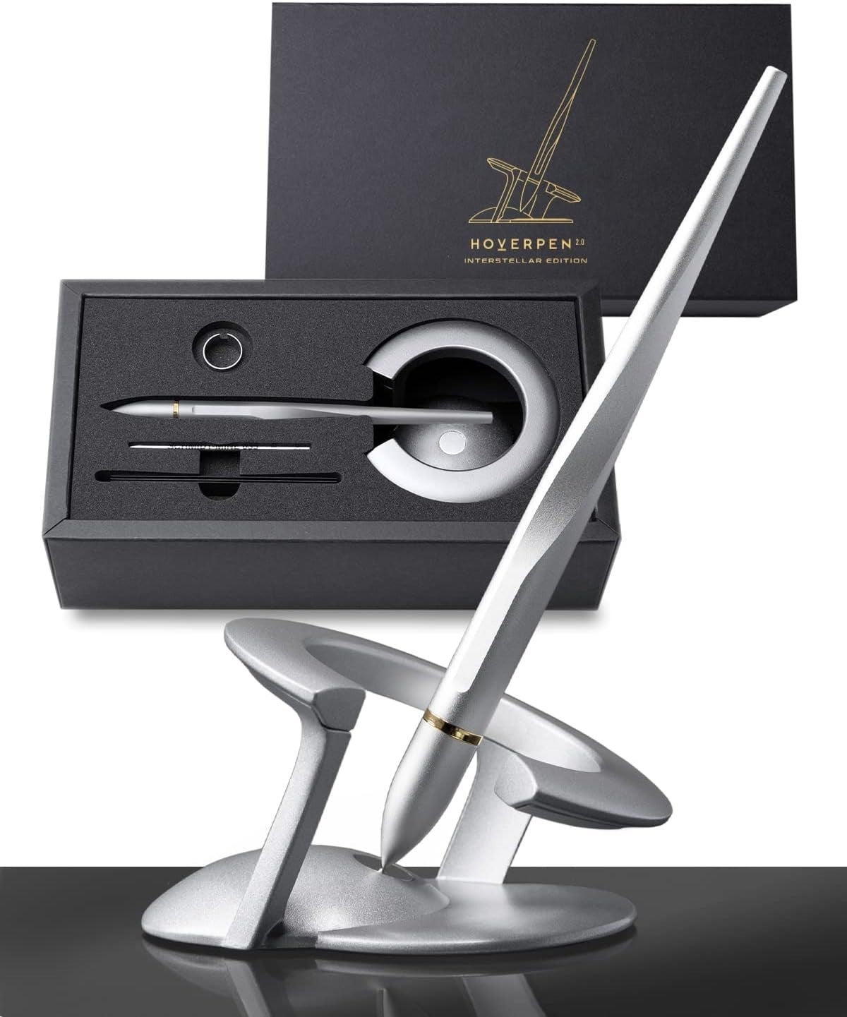 Hoverpen Interstellar Edition Roller Ball Pen Starlight Silver Silver Ink Model