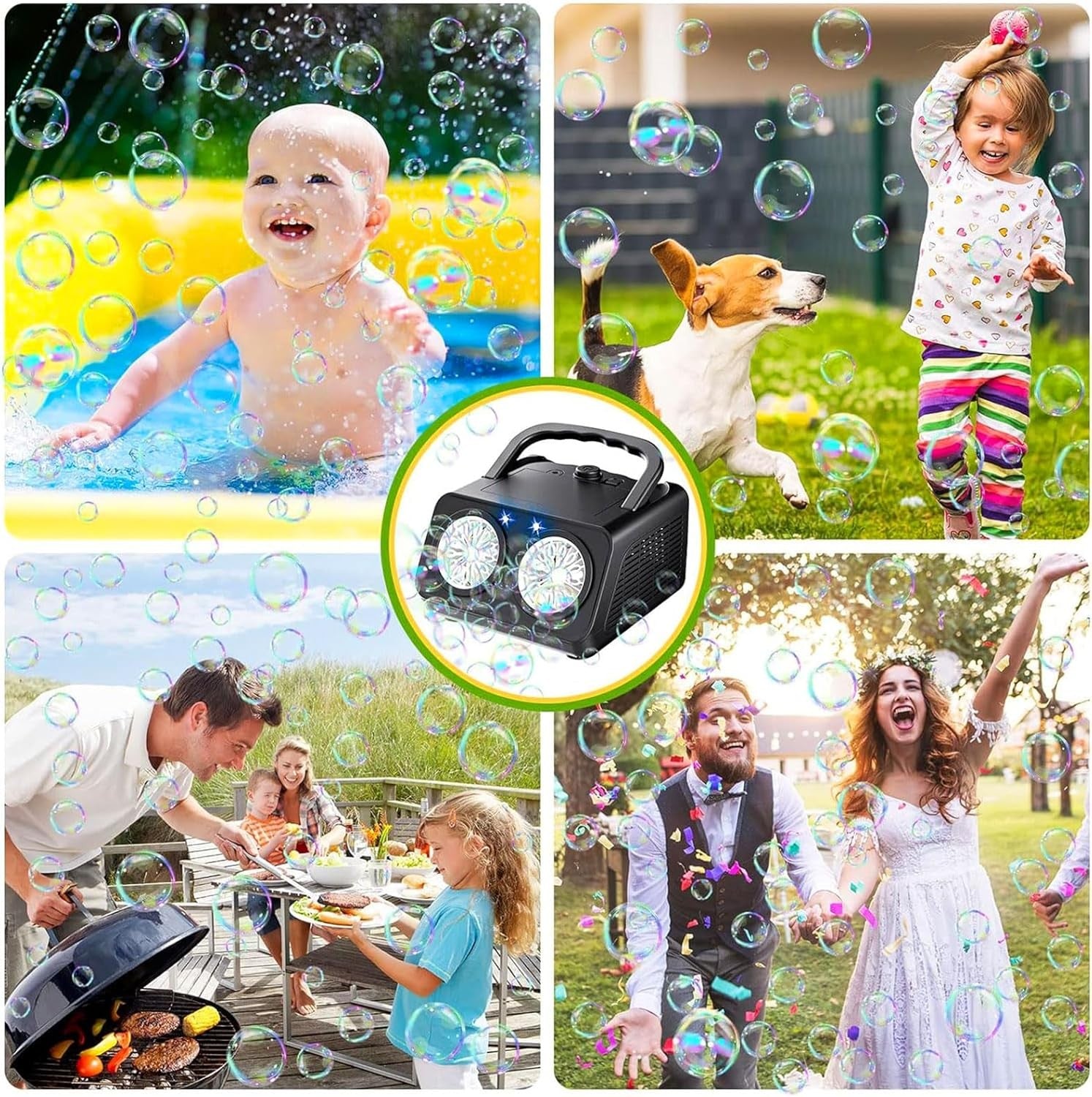 Bubble Machine 22000 Bubbles Per Minute USB Battery Portable