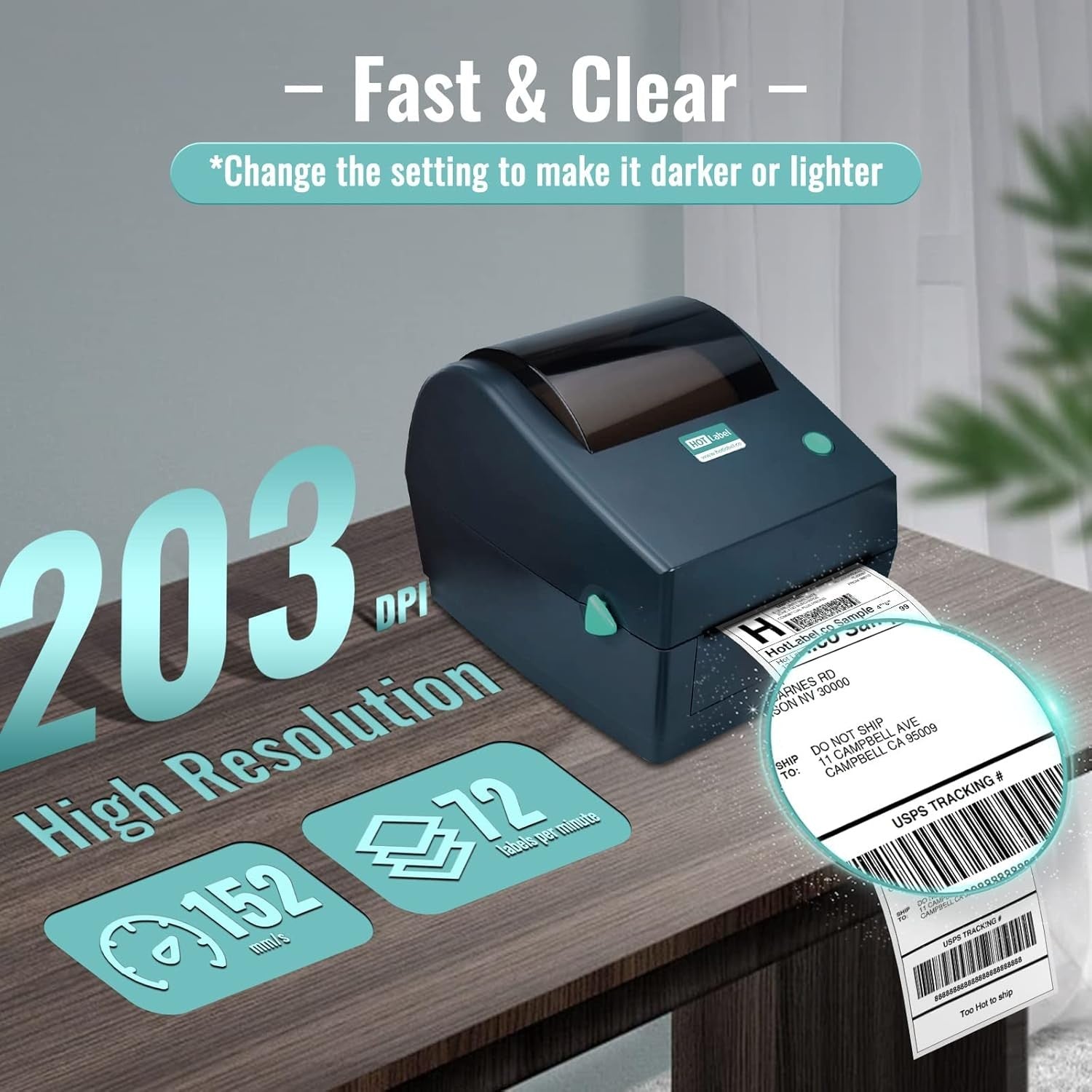 4x6 Thermal Label Printer – Desktop Shipping Label Machine USB