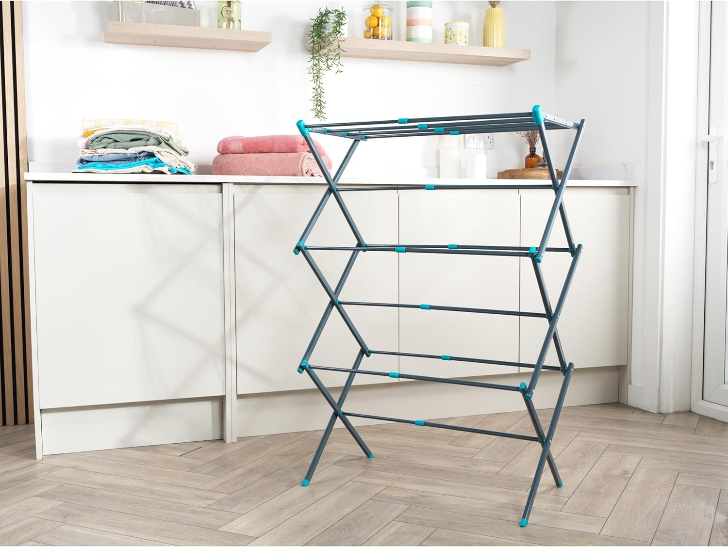 Expandable Clothes Airer 3 Tier Folding Drying Rack Indoor Space Saving