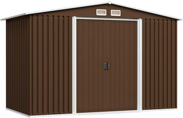 8x6FT Large Metal Garden Shed Outdoor Storage with Sliding Doors & 4 Air Vents